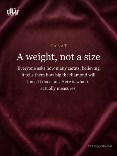 A carat is a weight, not a size. It is 0.2 grams — that is literally what the word means.

And it is not the karat in 14