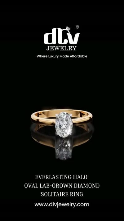The Everlasting Halo — an oval solitaire, turning.

An oval covers more of the finger than a round of the same carat, so