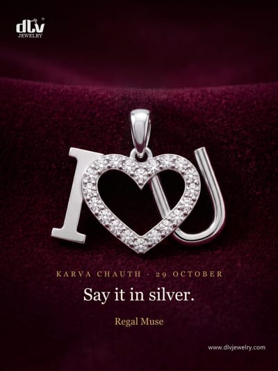 Karva Chauth is Thursday 29 October. Three silver pieces set with laboratory-grown diamonds, for the one who keeps the