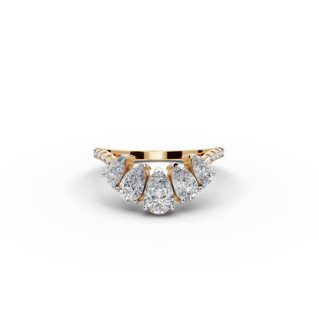 Infinite Aura Pear Lab-Grown Diamond Bands Ring in yellow gold, set with lab-grown diamonds