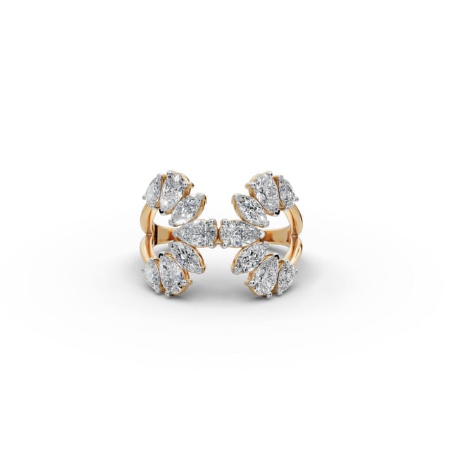 Elegant Ember Pear Lab-Grown Diamond Cocktail Ring in yellow gold, set with lab-grown diamonds