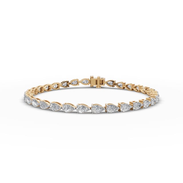 Enduring Glow Pear Lab-Grown Diamond Tennis Bracelet in yellow gold, set with lab-grown diamonds