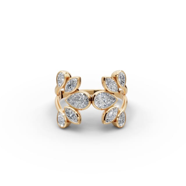 Royal Glow Pear Lab-Grown Diamond Cocktail Ring in yellow gold, set with lab-grown diamonds