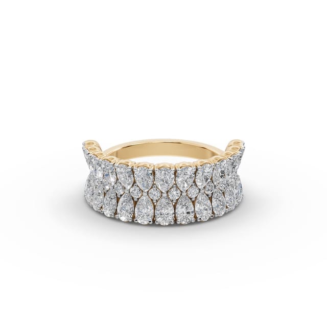 Celestial Bloom Pear Lab-Grown Diamond Bands Ring in yellow gold, set with lab-grown diamonds