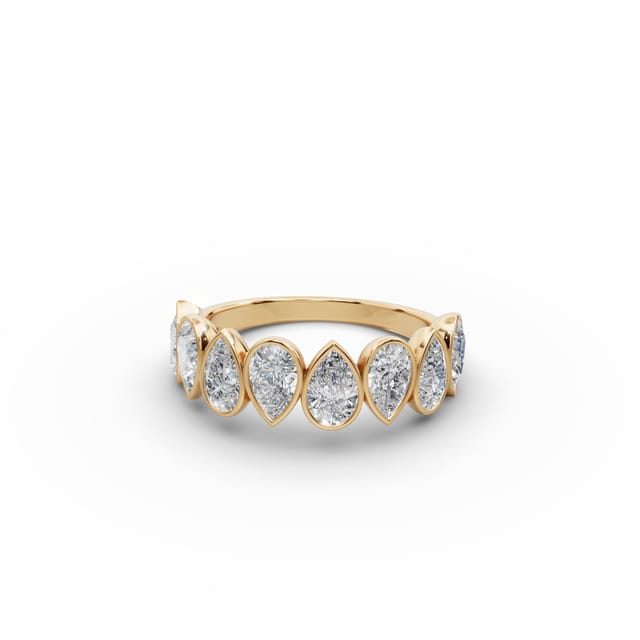 Everlasting Cascade Pear Lab-Grown Diamond Bands Ring in yellow gold, set with lab-grown diamonds