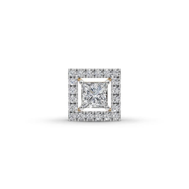Endless Promise Princess Lab-Grown Diamond Halo Pendant in yellow gold, set with lab-grown diamonds