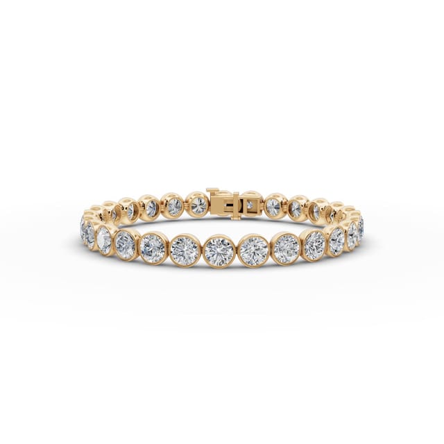 Timeless Light Round Lab-Grown Diamond Tennis Bracelet in yellow gold, set with lab-grown diamonds