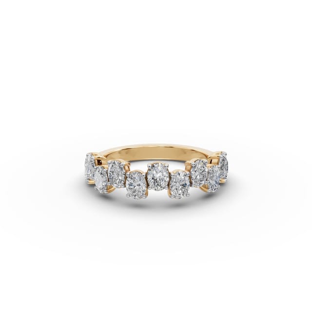 Iconic Bloom Oval Lab-Grown Diamond Bands Ring in yellow gold, set with lab-grown diamonds