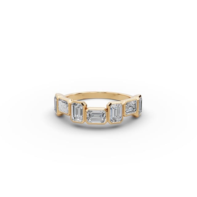 Morning Trail Emerald Lab-Grown Diamond Five Stone Ring in yellow gold, set with lab-grown diamonds