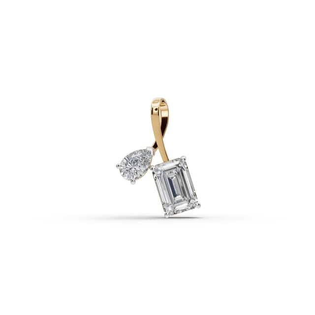 Regal Whisper Emerald Lab-Grown Diamond Solitaire Pendant in yellow gold, set with lab-grown diamonds