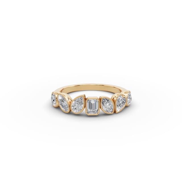 Pristine Grace Round Lab-Grown Diamond Bands Ring in yellow gold, set with lab-grown diamonds