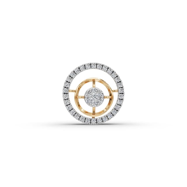 Luminous Bloom Round Lab-Grown Diamond Cluster Pendant in yellow gold, set with lab-grown diamonds
