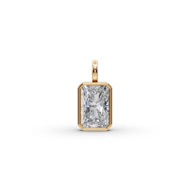 Luminous Dew Radiant Lab-Grown Diamond Solitaire Pendant in yellow gold, set with lab-grown diamonds