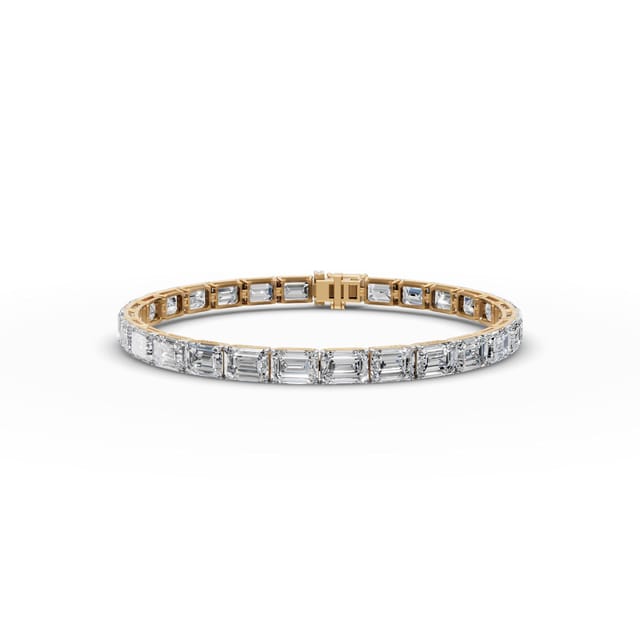 Eternal Reverie Emerald Lab-Grown Diamond Tennis Bracelet in yellow gold, set with lab-grown diamonds