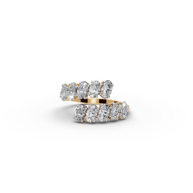 Celestial Bloom Oval Lab-Grown Diamond Cocktail Ring in yellow gold, set with lab-grown diamonds