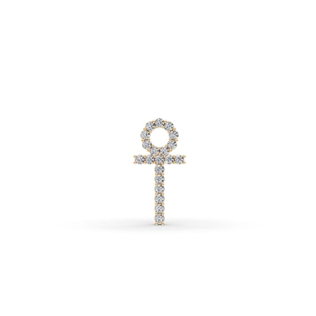 Endless Light Ankh Lab-Grown Diamond Pendant in yellow gold, set with lab-grown diamonds