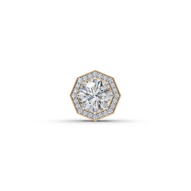 Eternal Glow Round Lab-Grown Diamond Halo Pendant in yellow gold, set with lab-grown diamonds