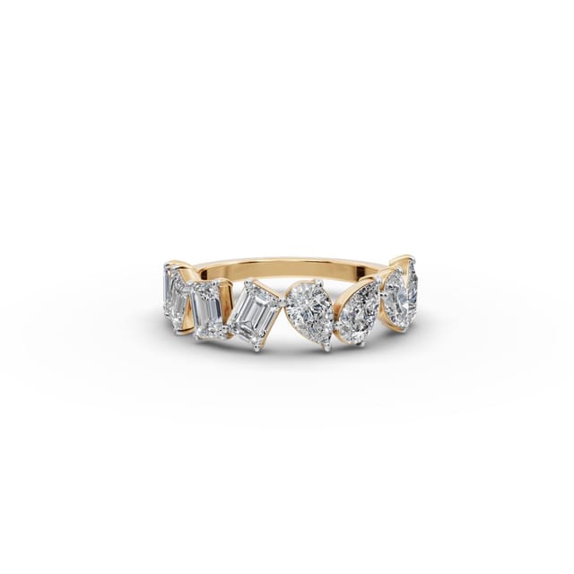 Eternal Muse Emerald Lab-Grown Diamond Bands Ring in yellow gold, set with lab-grown diamonds