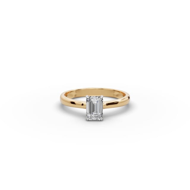 Pristine Bloom Emerald Lab-Grown Diamond Solitaire Ring in yellow gold, set with lab-grown diamonds