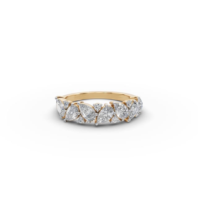 Midnight Glow Pear Lab-Grown Diamond Bands Ring in yellow gold, set with lab-grown diamonds