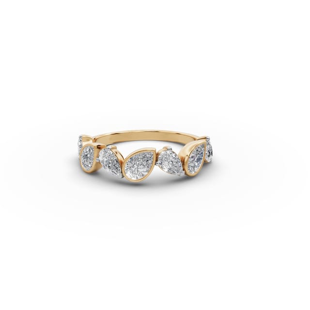 Endless Dew Pear Lab-Grown Diamond Bands Ring in yellow gold, set with lab-grown diamonds