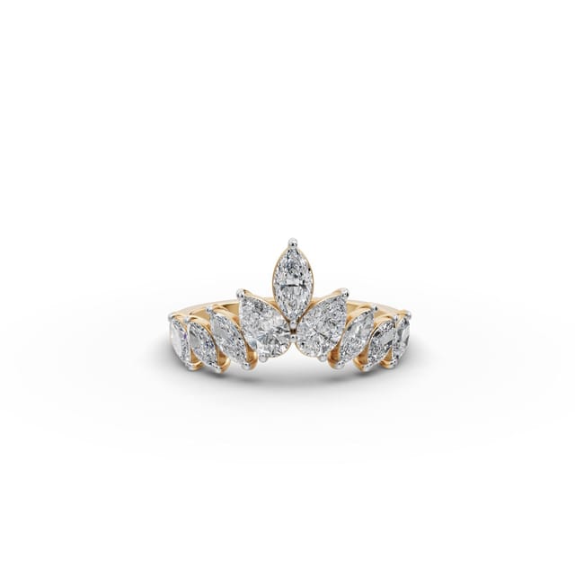 Timeless Ember Pear Lab-Grown Diamond Bands Ring in yellow gold, set with lab-grown diamonds