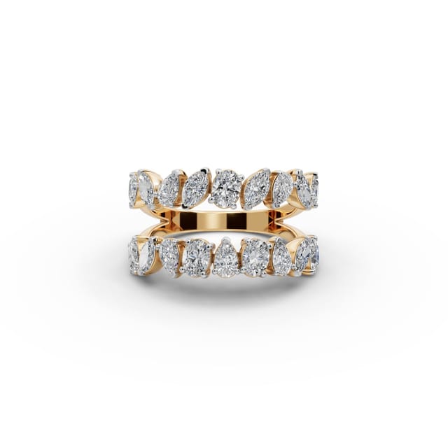 Everlasting Promise Oval Lab-Grown Diamond Bands Ring in yellow gold, set with lab-grown diamonds