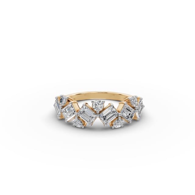 Eternal Muse Emerald Lab-Grown Diamond Bands Ring in yellow gold, set with lab-grown diamonds