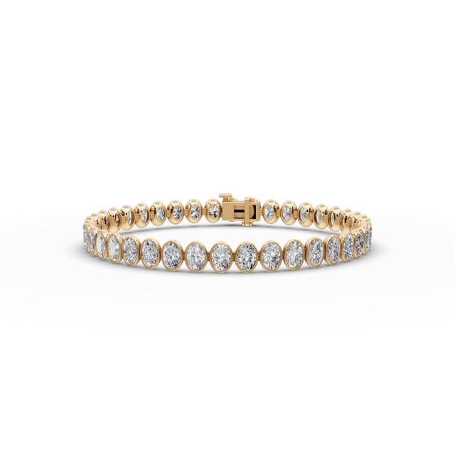 Majestic Promise Oval Lab-Grown Diamond Tennis Bracelet in yellow gold, set with lab-grown diamonds
