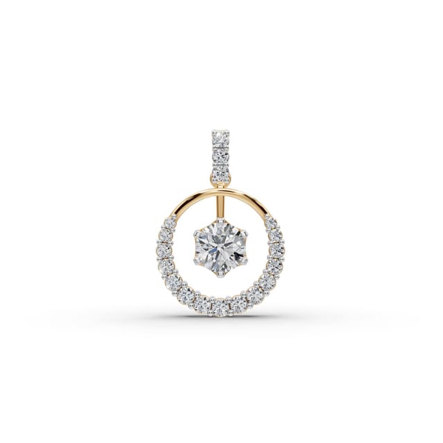 Royal Whisper Round Lab-Grown Diamond Solitaire Pendant in yellow gold, set with lab-grown diamonds