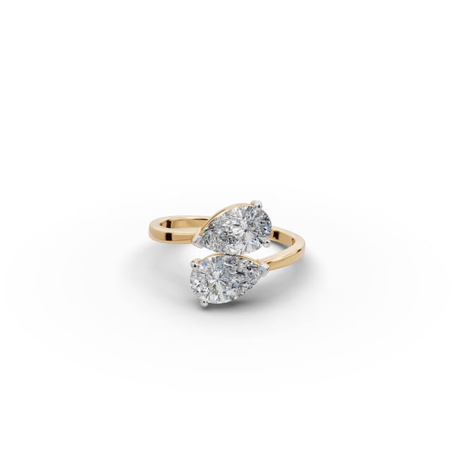 Majestic Reverie Pear Lab-Grown Diamond Two Stone Toi Et Moi in yellow gold, set with lab-grown diamonds