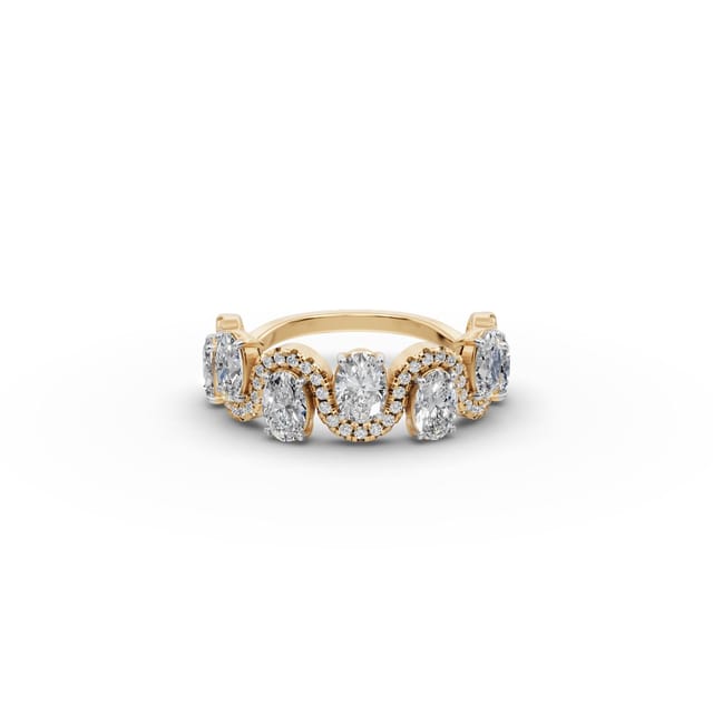 Brilliant Whisper Oval Lab-Grown Diamond Bands Ring in yellow gold, set with lab-grown diamonds