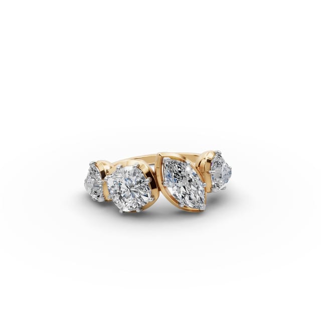 Enduring Aura Cushion Lab-Grown Diamond Cocktail Ring in yellow gold, set with lab-grown diamonds