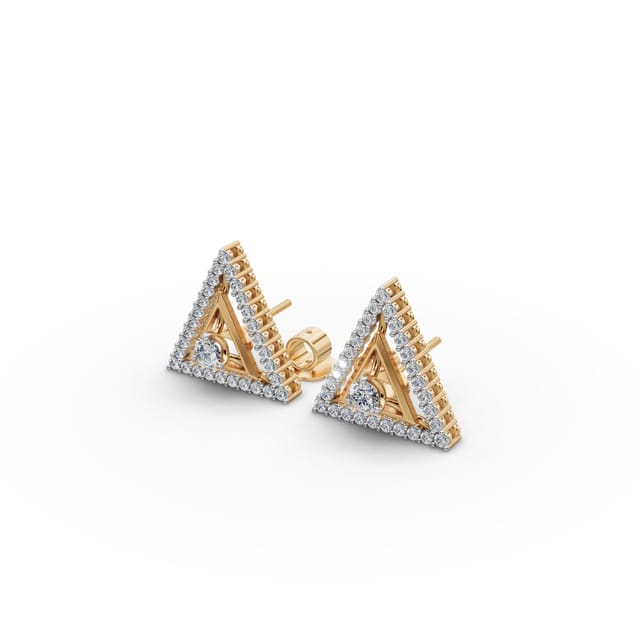 Morning Glow Round Lab-Grown Diamond Studs Earring in yellow gold, set with lab-grown diamonds