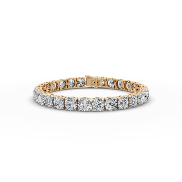 Delicate Glow Round Lab-Grown Diamond Tennis Bracelet in yellow gold, set with lab-grown diamonds