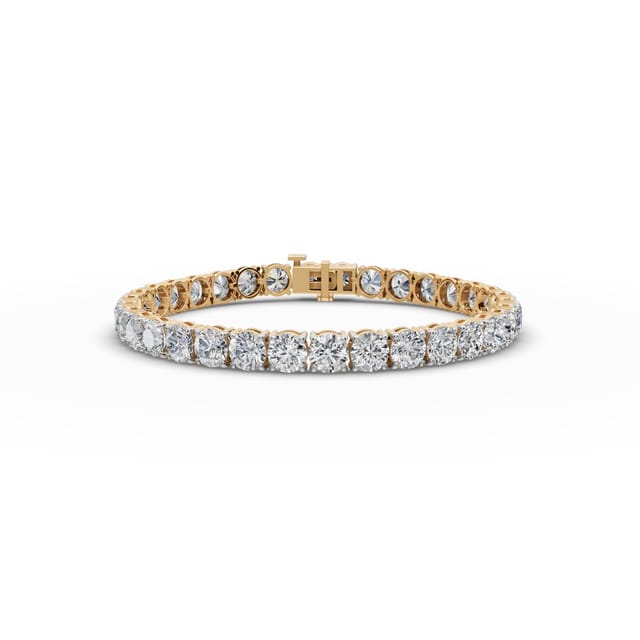 Classic Sparkle Round Lab-Grown Diamond Tennis Bracelet in yellow gold, set with lab-grown diamonds