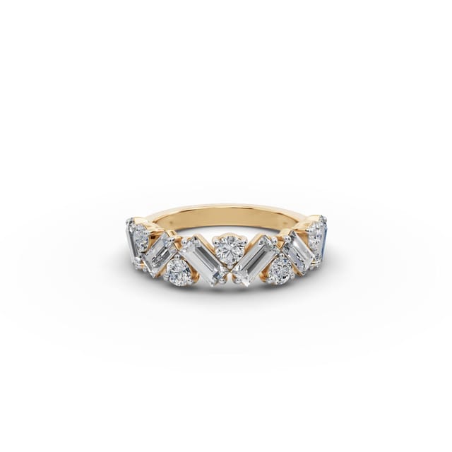 Radiant Whisper Baguette Lab-Grown Diamond Bands Ring in yellow gold, set with lab-grown diamonds