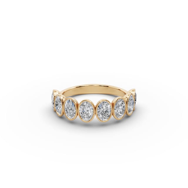 Brilliant Whisper Oval Lab-Grown Diamond Bands Ring in yellow gold, set with lab-grown diamonds