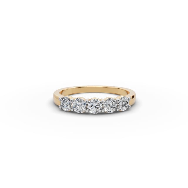 Opulent Muse Round Lab-Grown Diamond Five Stone Ring in yellow gold, set with lab-grown diamonds