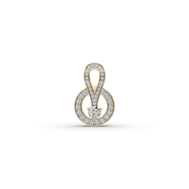 Delicate Glow Round Lab-Grown Diamond Solitaire Pendant in yellow gold, set with lab-grown diamonds