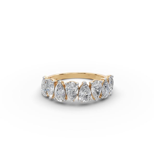 Delicate Whisper Pear Lab-Grown Diamond Bands Ring in yellow gold, set with lab-grown diamonds