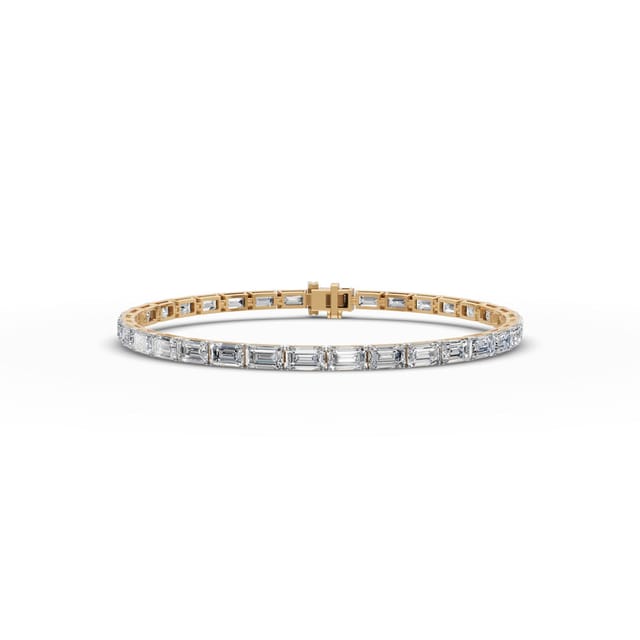 Enduring Whisper Emerald Lab-Grown Diamond Tennis Bracelet in yellow gold, set with lab-grown diamonds