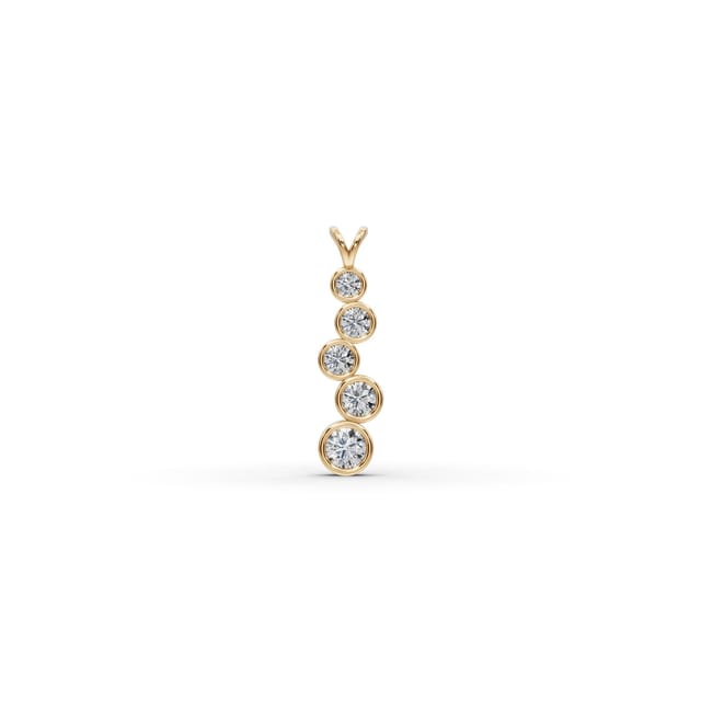 Regal Sparkle Round Lab-Grown Diamond Cluster Pendant in yellow gold, set with lab-grown diamonds
