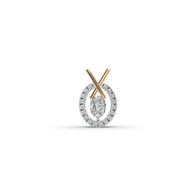 Golden Light Oval Lab-Grown Diamond Halo Pendant in yellow gold, set with lab-grown diamonds
