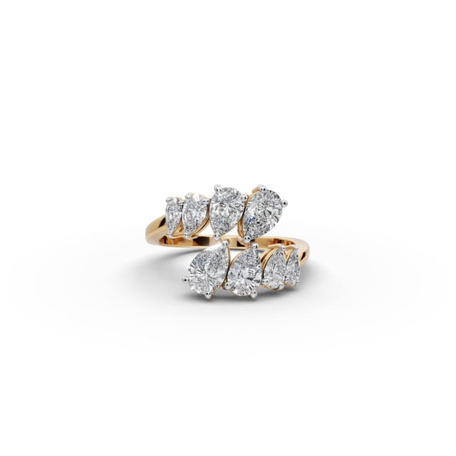 Brilliant Reverie Pear Lab-Grown Diamond Cocktail Ring in yellow gold, set with lab-grown diamonds
