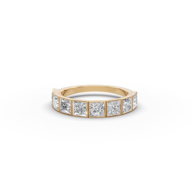 Midnight Signature Princess Lab-Grown Diamond Bands Ring in yellow gold, set with lab-grown diamonds