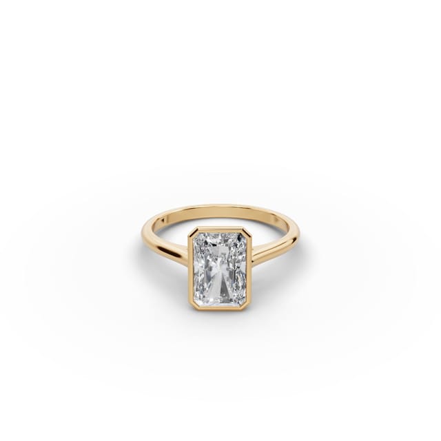 Morning Ember Radiant Lab-Grown Diamond Solitaire Ring in yellow gold, set with lab-grown diamonds