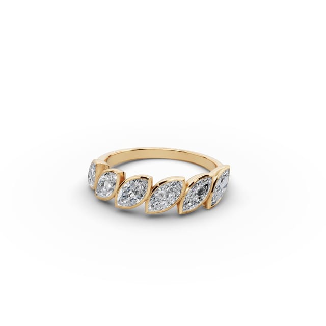 Delicate Reverie Marquise Lab-Grown Diamond Bands Ring in yellow gold, set with lab-grown diamonds