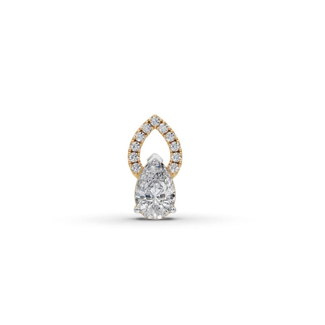 Radiant Ember Pear Lab-Grown Diamond Solitaire Pendant in yellow gold, set with lab-grown diamonds