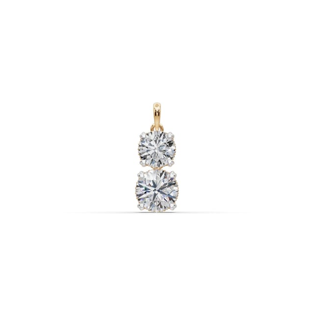 Royal Sparkle Round Lab-Grown Diamond Solitaire Pendant in yellow gold, set with lab-grown diamonds